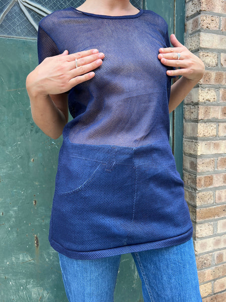 Vintage 1970's Blue Mesh T-Shirt by Towncraft