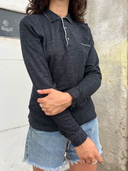 Vintage 1960's - 70's Grey Long Sleeved Shirt