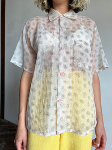 Vintage 1940's Nylon Button Down Shirt, Floating Records