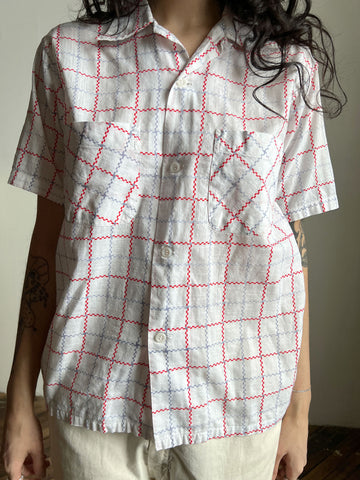 Vintage 1950's Button Down Shirt, Cotton, Summer, Unisex