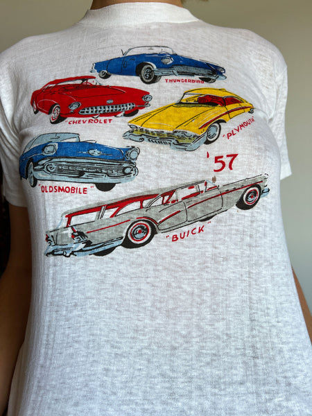 Vintage Early 1960's Dead Stock Car T- Shirt