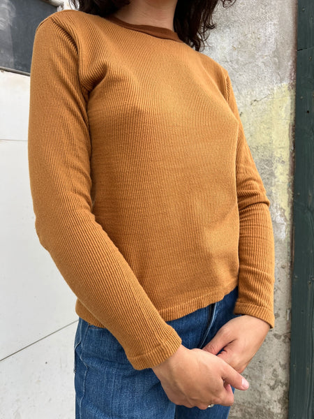 Vintage 1960's Goldenrod Cotton Ribbed Shirt