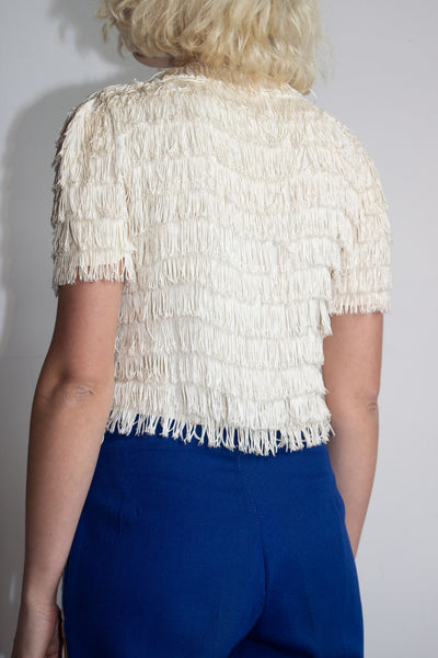 Vintage 1930's White Fringe Blouse