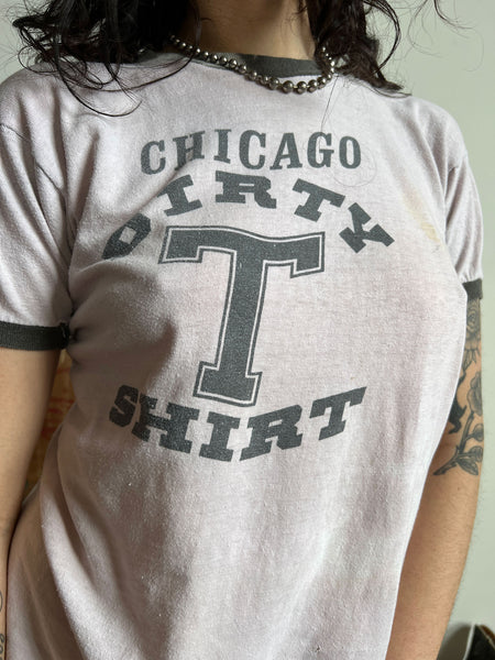 Vintage 1960's - 1970's Chicago Dirty T Shirt, Cotton 60's 70's