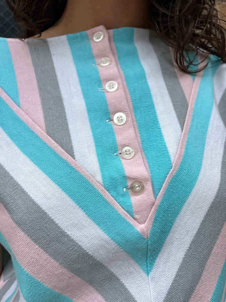 Vintage 1960's Pastel Striped Cotton Shirt