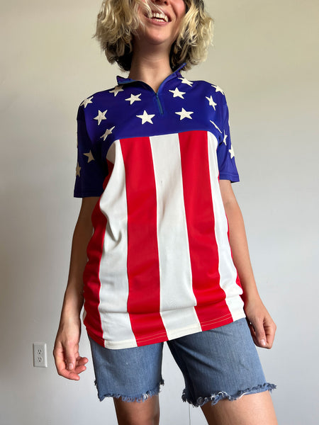 Vintage 1960's Athletic Jersey, Appliqué Stars