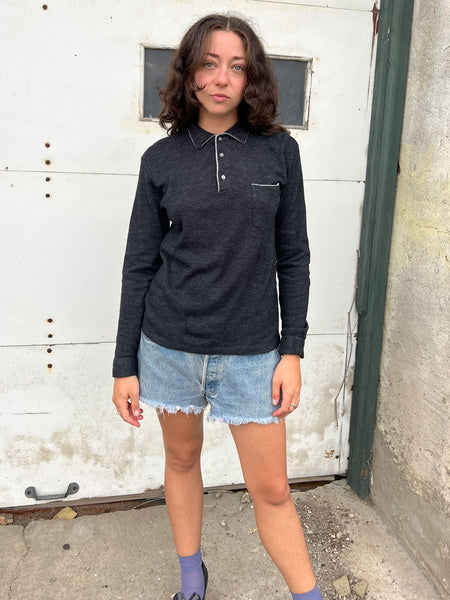 Vintage 1960's - 70's Grey Long Sleeved Shirt