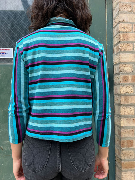 Vintage 1940's - 50's Vibrant Striped Cotton Shirt