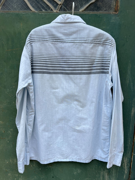 Vintage 1940's Cotton Loop Collar Long Sleeve Shirt