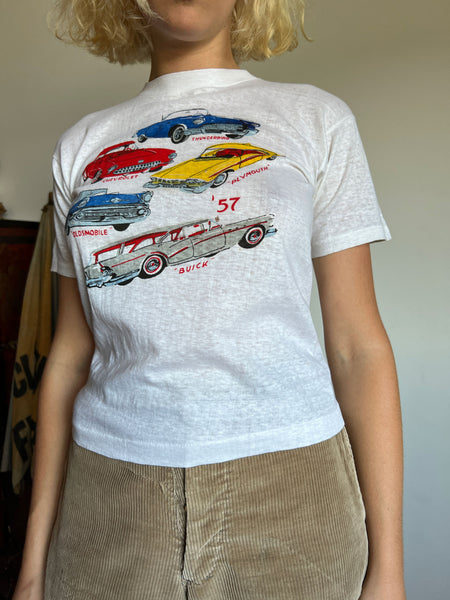 Vintage Early 1960's Dead Stock Car T- Shirt