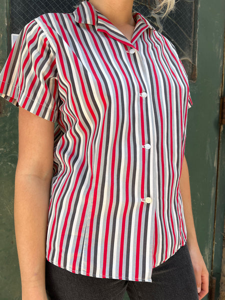 Vintage 1940's Cotton Striped Blouse