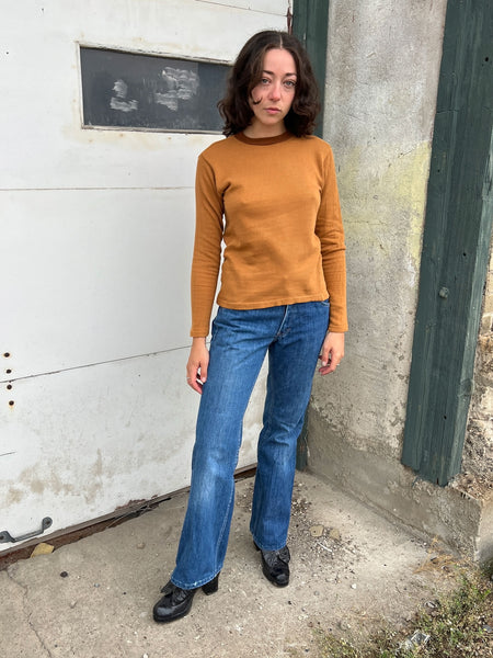 Vintage 1960's Goldenrod Cotton Ribbed Shirt