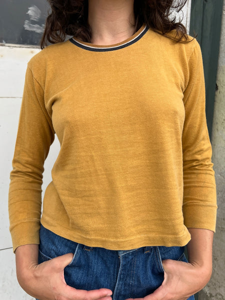 Vintage 1960's Mustard Cotton Long Sleeve Shirt