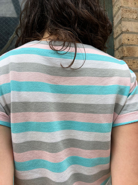 Vintage 1960's Pastel Striped Cotton Shirt