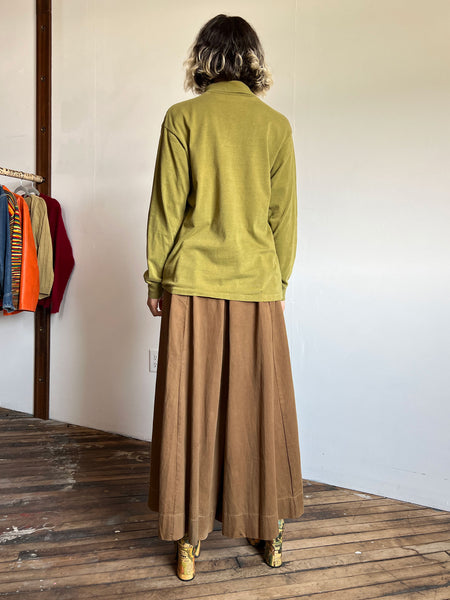 Vintage 1960's Olive Green Cotton Turtleneck