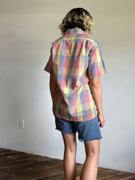 VIntage 1950's - 60's National Brand Loop Collar Short Sleeve Shirt