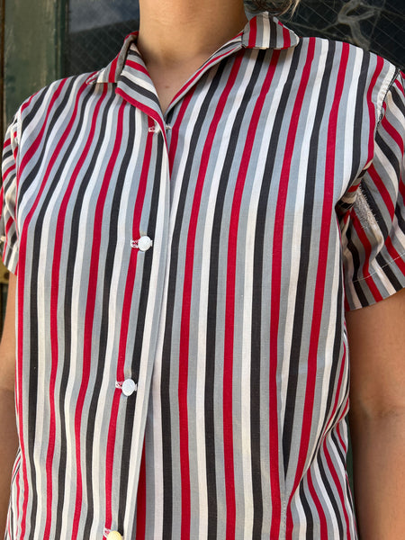 Vintage 1940's Cotton Striped Blouse