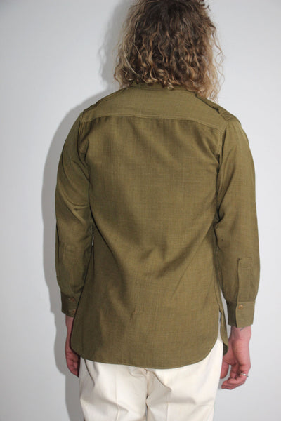 Vintage Chin Strap Wool Army Button Down