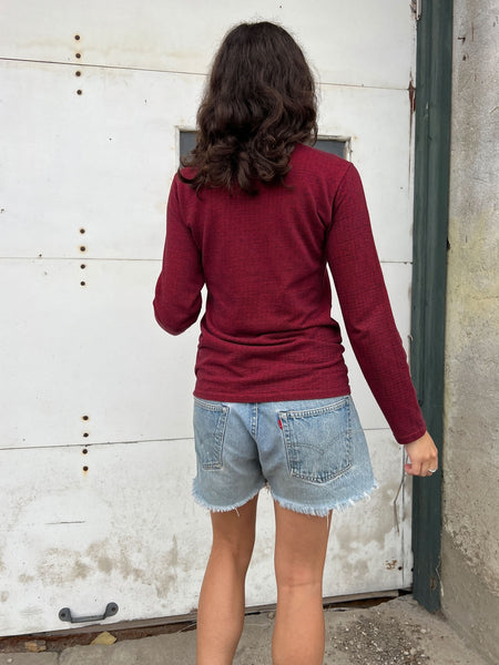Vintage 1960's Red Long Sleeved Polo Shirt