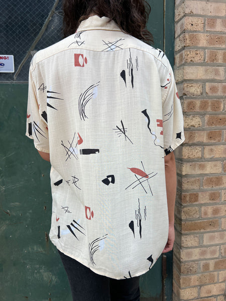 Vintage 1940's - 50's Fruit of the Loom Loop Collar Button Down