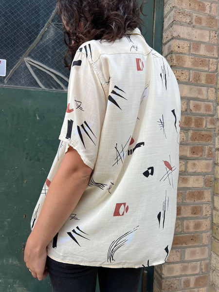 Vintage 1940's - 50's Fruit of the Loom Loop Collar Button Down