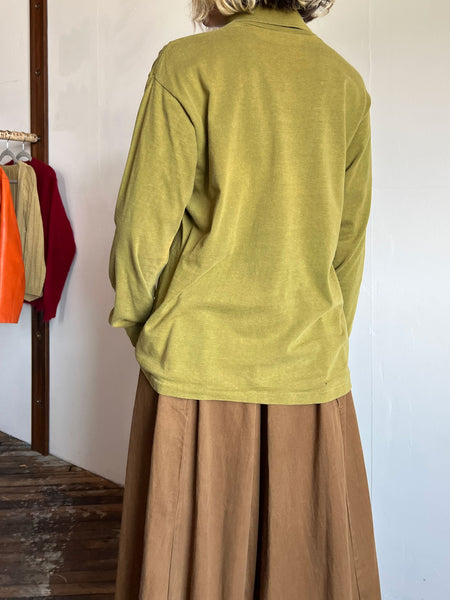 Vintage 1960's Olive Green Cotton Turtleneck