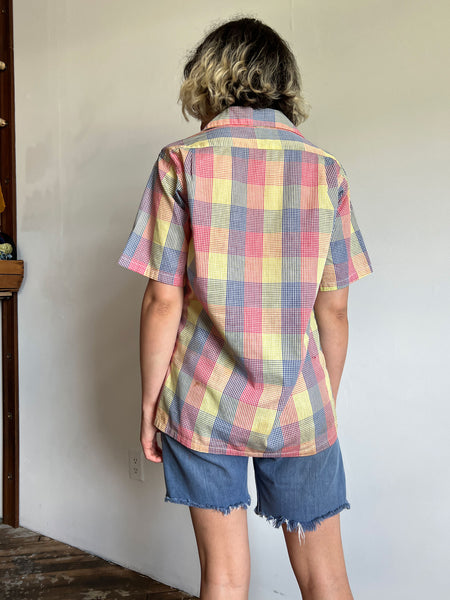 VIntage 1950's - 60's National Brand Loop Collar Short Sleeve Shirt