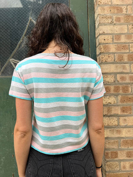 Vintage 1960's Pastel Striped Cotton Shirt