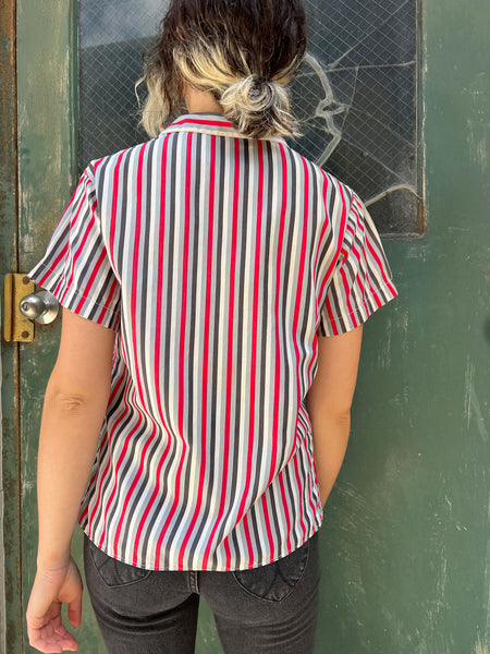 Vintage 1940's Cotton Striped Blouse