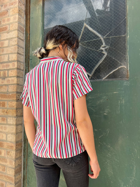 Vintage 1940's Cotton Striped Blouse