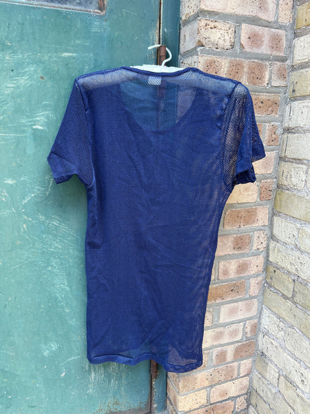Vintage 1970's Blue Mesh T-Shirt by Towncraft