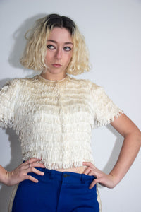 Vintage 1930's White Fringe Blouse