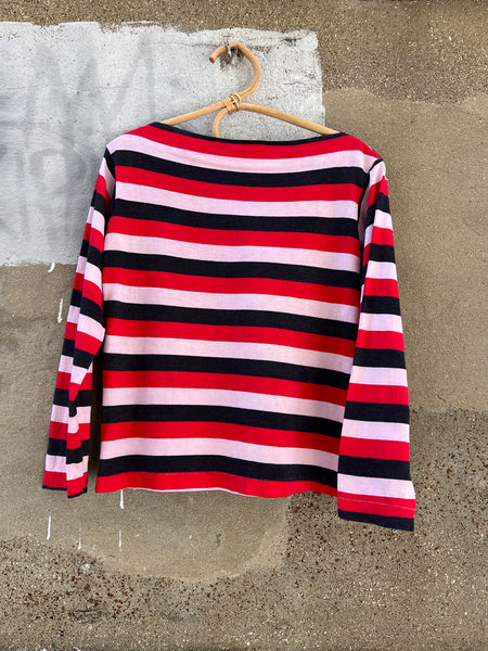 Vintage 1950's - Early 1960's Striped Cotton Boat Neck Shirt