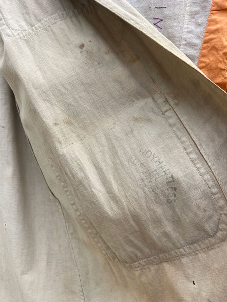 Early Vintage Distressed and Paint Splattered Work Coat