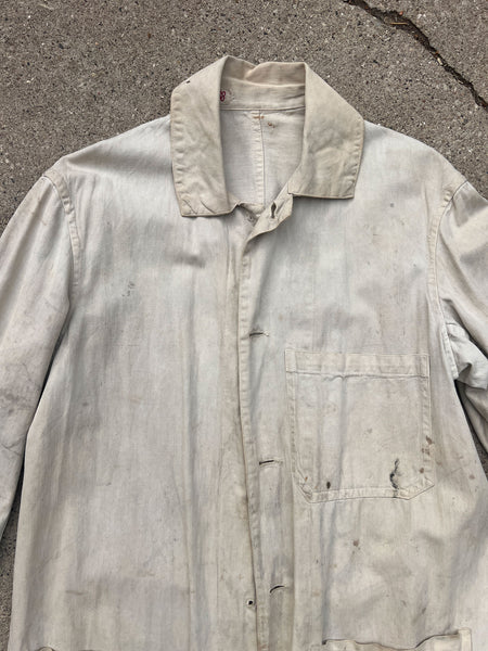 Early Vintage Distressed and Paint Splattered Work Coat