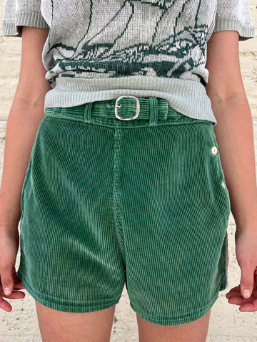Vintage 1930's - 1940's Women's Corduroy Side Button Shorts
