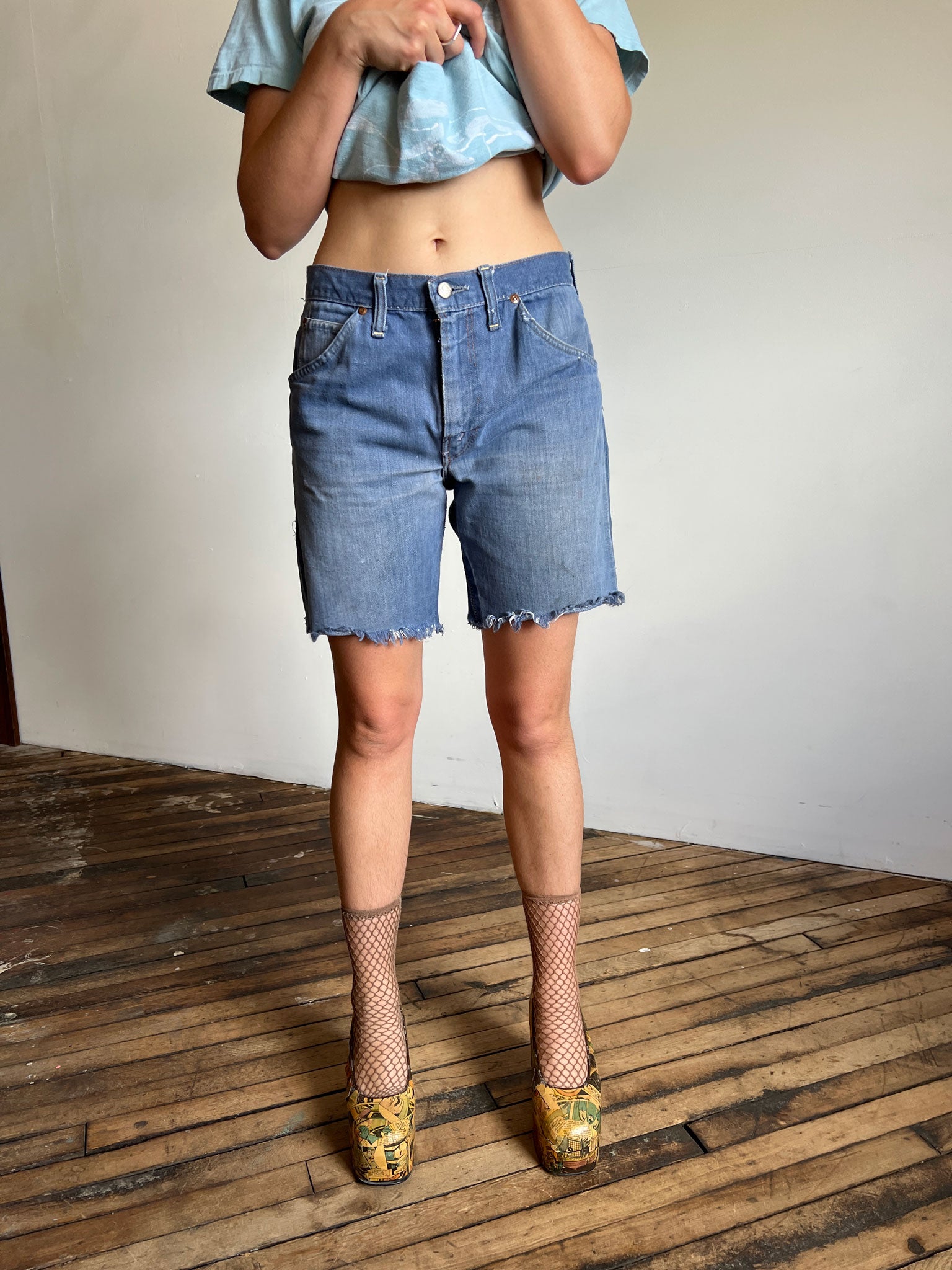Vintage 1970's Cut Off Denim Shorts