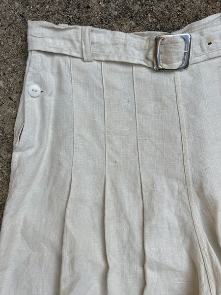 Vintage 1930's Double Side Button Linen Shorts