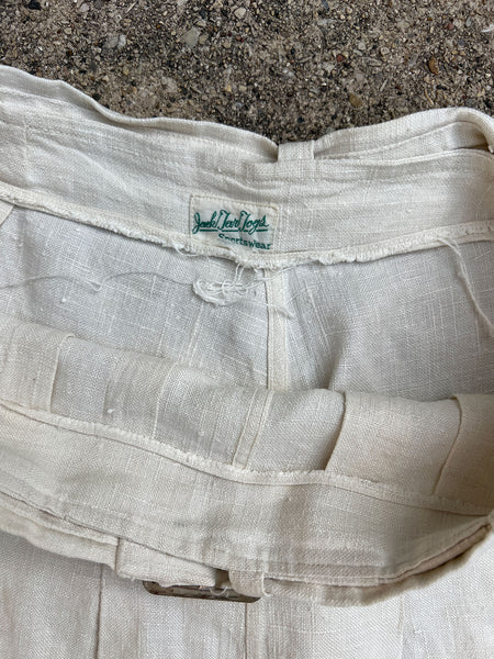 Vintage 1930's Double Side Button Linen Shorts