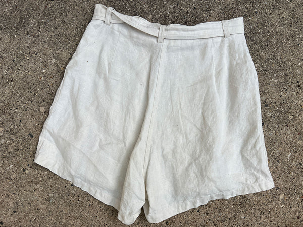Vintage 1930's Double Side Button Linen Shorts