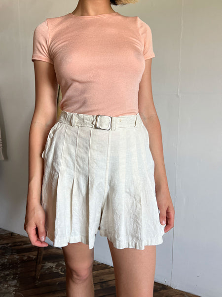 Vintage 1930's Double Side Button Linen Shorts