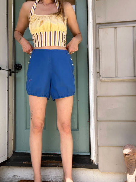 Vintage 1930's - 40's Double Button Flap Gym Shorts
