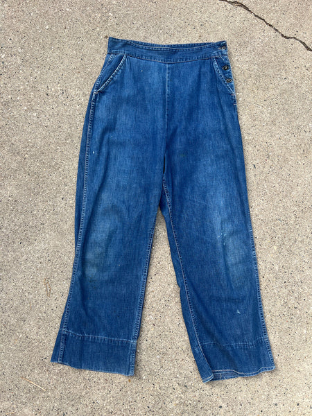 Rare 1930's - 40's Denim Side Button Jeans