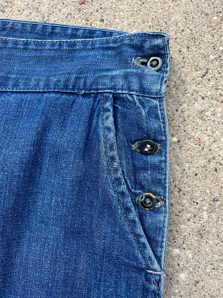 Rare 1930's - 40's Denim Side Button Jeans