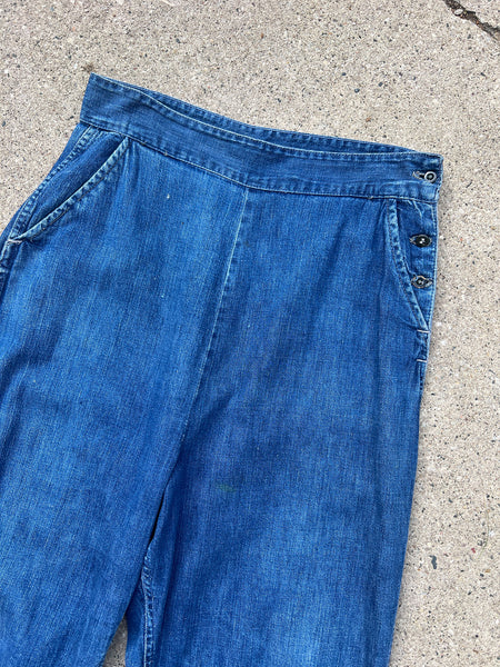 Rare 1930's - 40's Denim Side Button Jeans