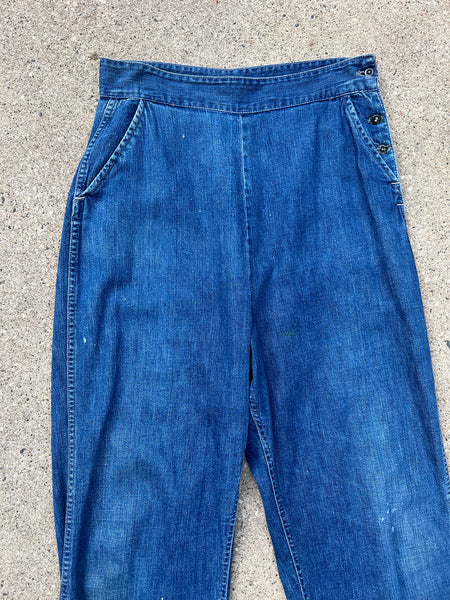 Rare 1930's - 40's Denim Side Button Jeans