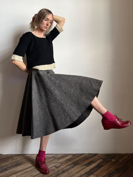 Vintage 1950's Felted Confetti Circle Skirt