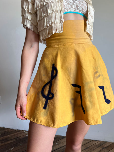 Vintage 1940's Felt Musical Notes Skirt