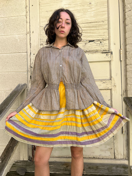 Antique 1920's Layered Cotton Carnival Skirt