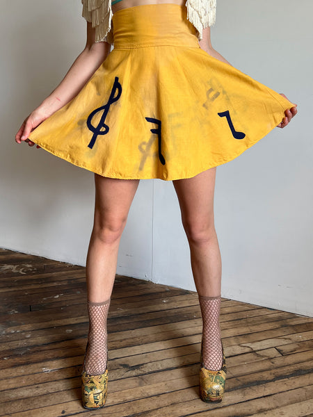 Vintage 1940's Felt Musical Notes Skirt